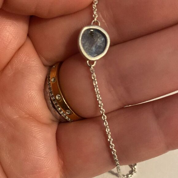 Monica Vinader Siren Fine Chain Bracelet Sterling Silver - Kyanite - Picture 6 of 7